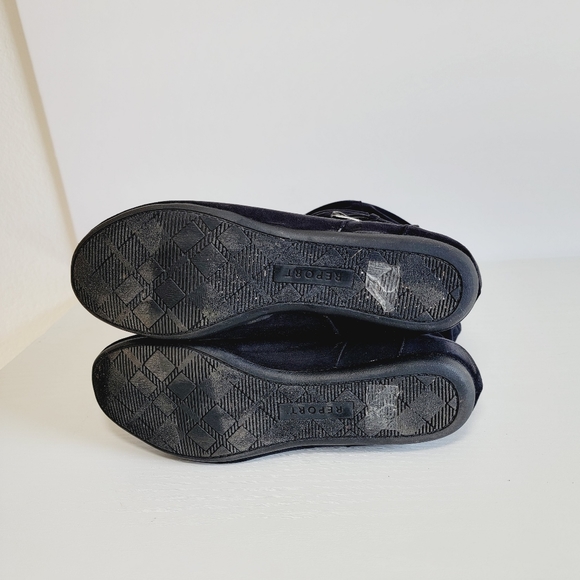 Report Footwear Flat Black Suede Mid-Calf Boot with buckle detail - Picture 6 of 11